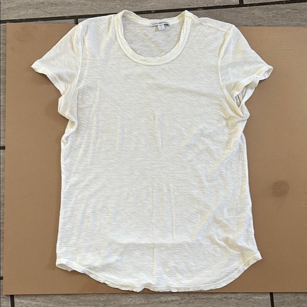 James Perse Fitted White Short Sleeve T-Shirt